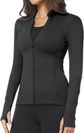 Workout Jackets for Women, Full Zip Slim Fit Lightweight Athletic Running Sports Track Jacket with Pockets
