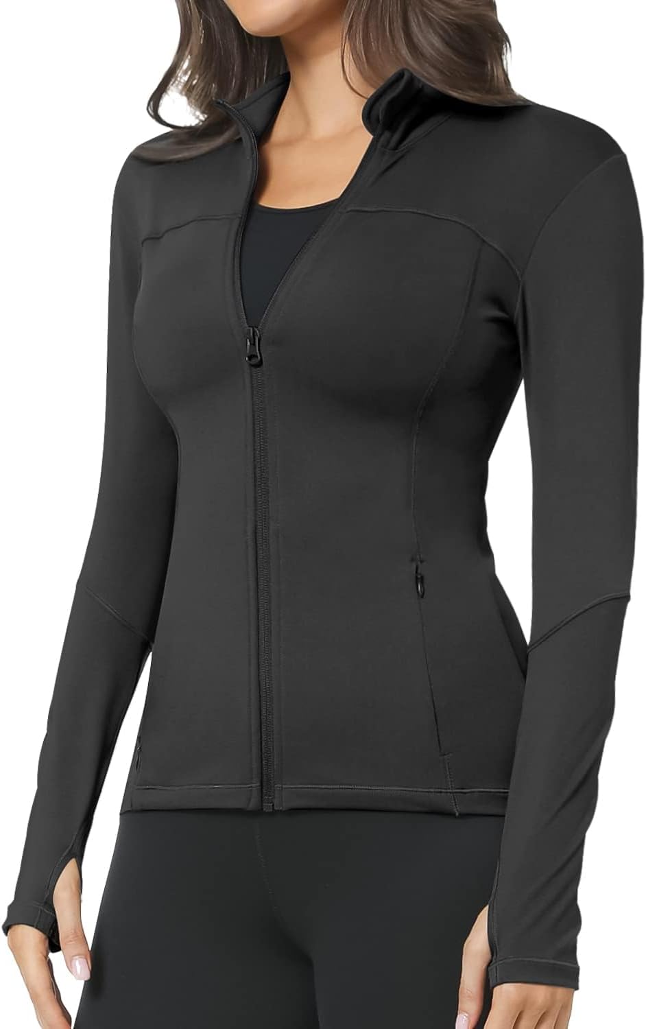 Workout Jackets for Women, Full Zip Slim Fit Lightweight Athletic Running Sports Track Jacket with Pockets