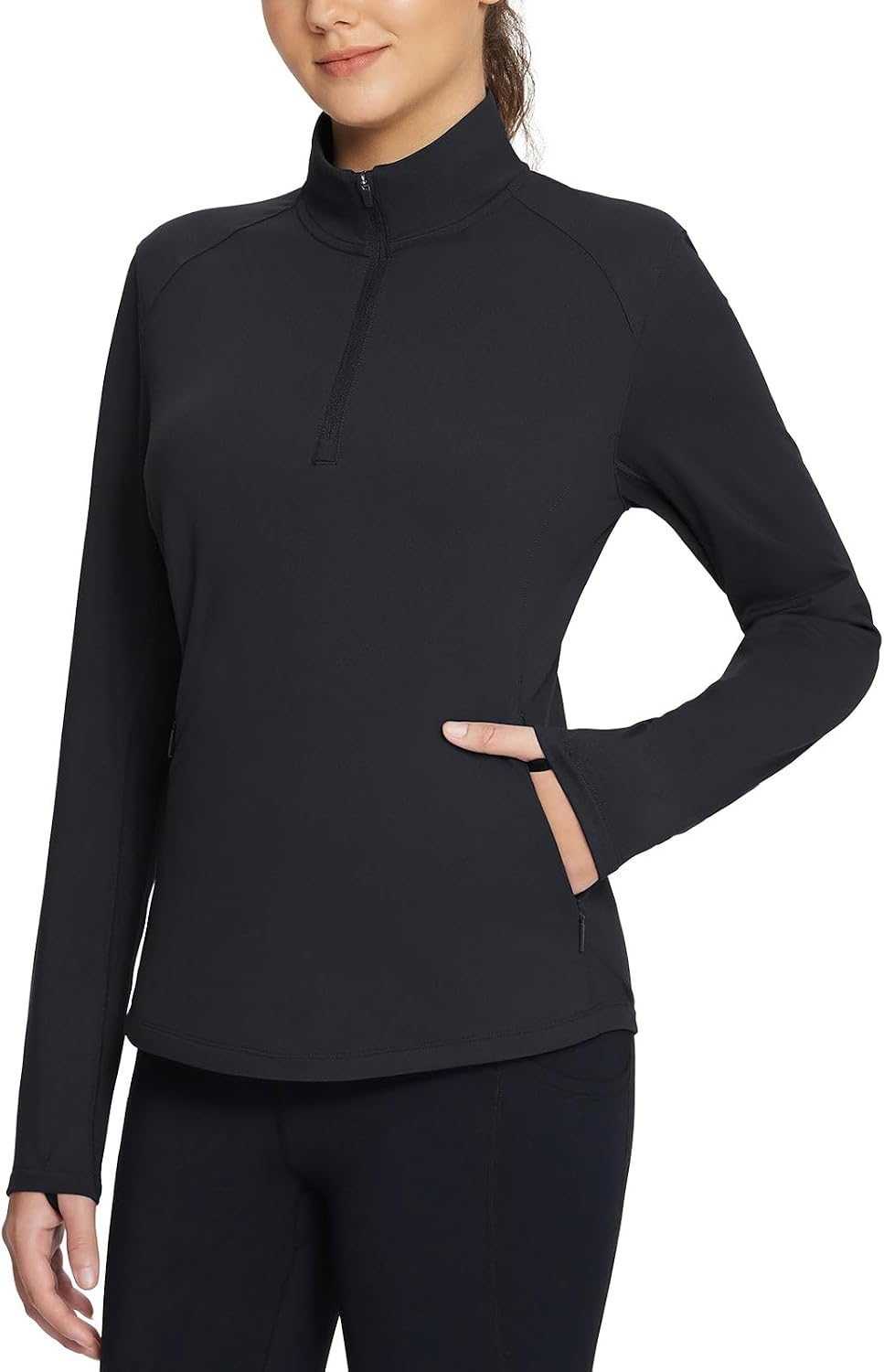 Women Fleece Pullover Jacket Water Resistant Half Zip Thermal Golf Shirts Cold Weather Running Gear Winter