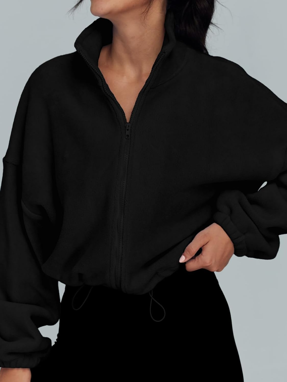 Women Fleece Jackets Zip Up Oversized Sweatshirts Winter Clothes Long Sleeve Crop Sherpa Fall Outfits Fashion