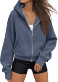 Women Zip Up Hoodies Fleece Jackets Oversized Sweatshirts Fall Fashion Outfits 2025 Sweaters Winter Clothes