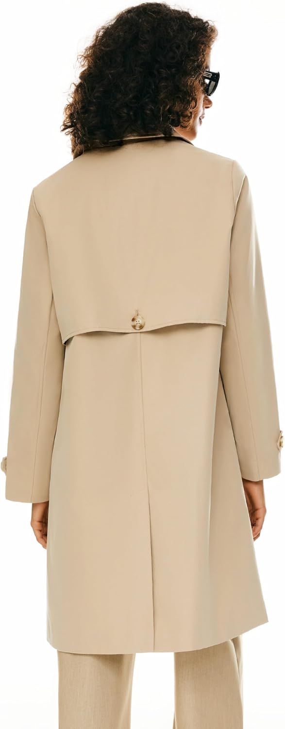 Single-Breasted Mid-Length Windproof Slim Trench Coat