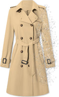 Double-Breasted Waterproof Classic Belted Trench Coat