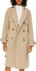 Double-Breasted 3/4-Length Trench Jacket with Belt