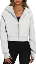 Women Zip Up Hoodies Jackets Cropped Sweatshirts Fleece Fall Outfits Casual Comfy  Tops Winter Clothes 2025