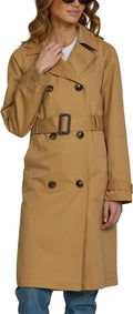 Double-Breasted Long Lapel Belted Trench Coat