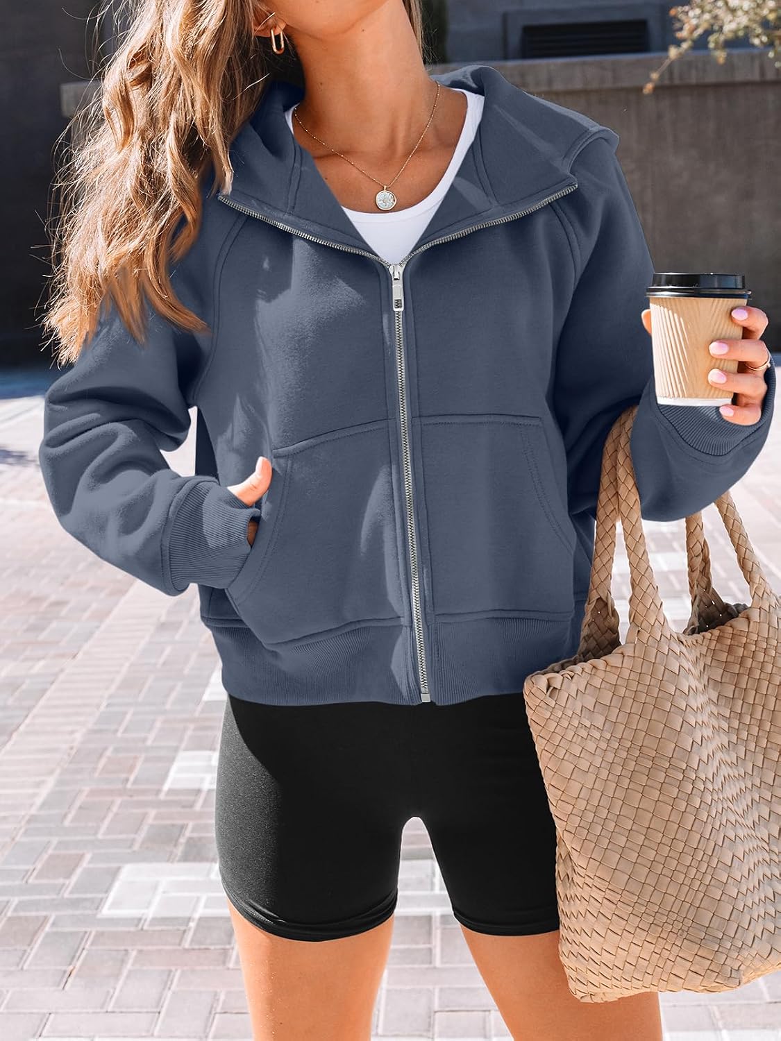 Women Zip Up Hoodies Fleece Jackets Oversized Sweatshirts Fall Fashion Outfits 2025 Sweaters Winter Clothes