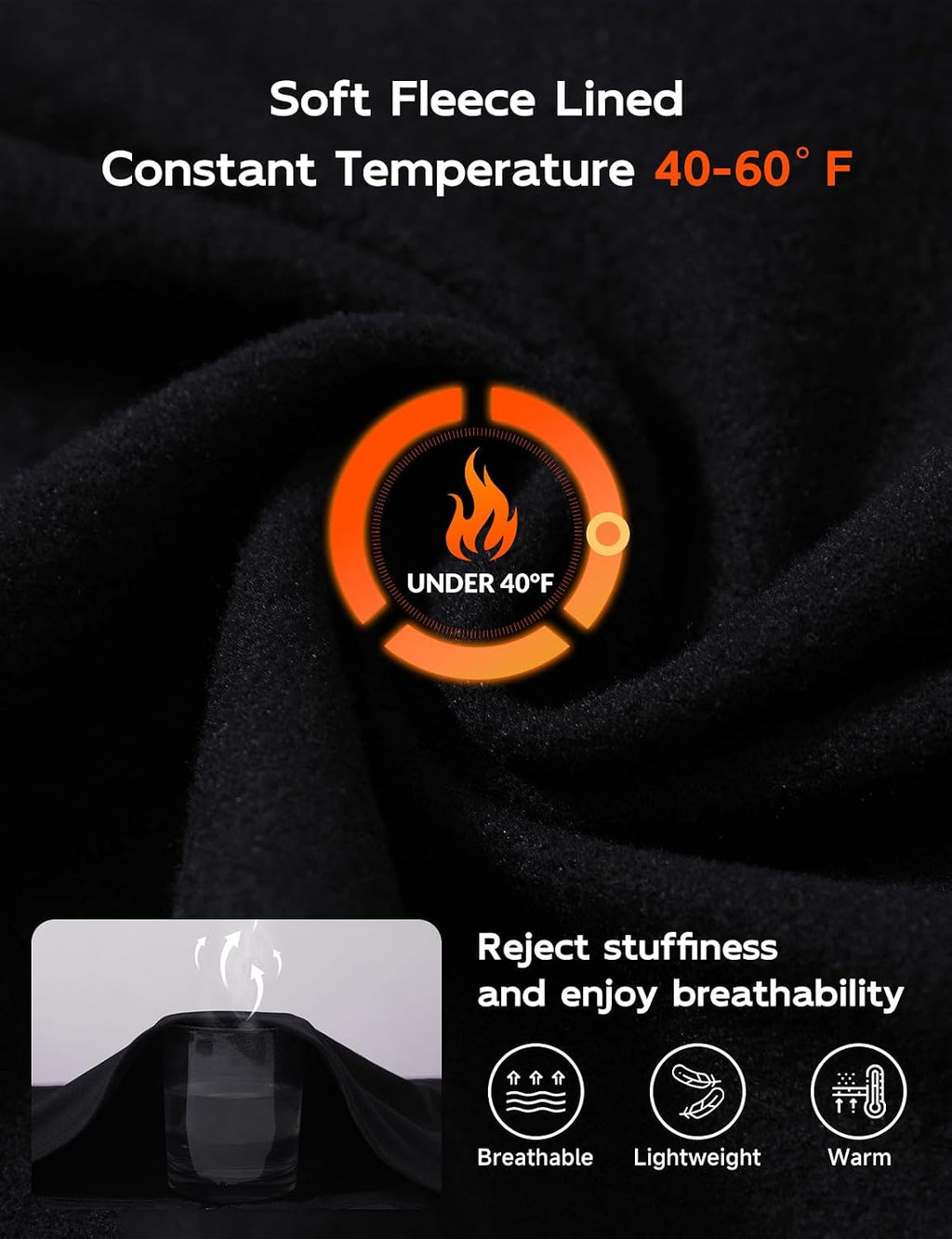 Women Fleece Lined Jacket Zip Up Lightweight Winter Coats with Zipper Pockets Warm Jackets Slim Fit Cinch Waist
